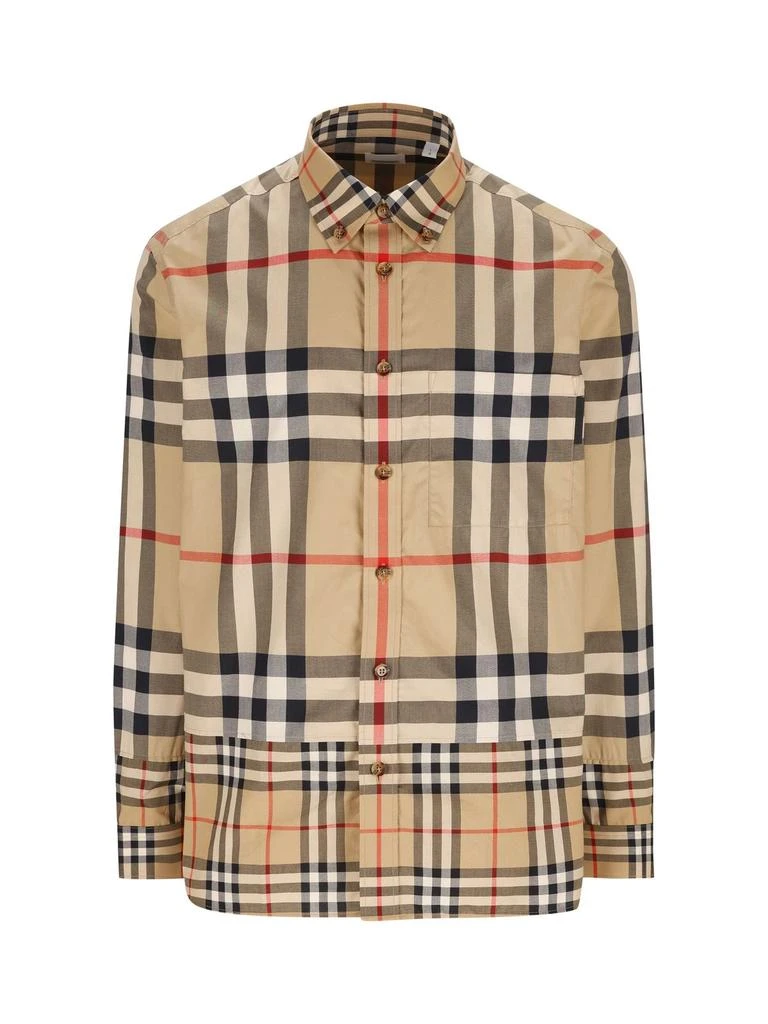 商品Burberry|Burberry Checked Long-Sleeved Shirt,价格¥2243,第1张图片