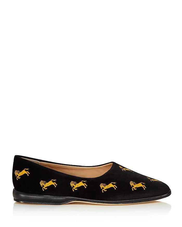 商品Chloé|Women's Skye Almond Toe Embroidered Velvet Flats,价格¥2078,第2张图片详细描述