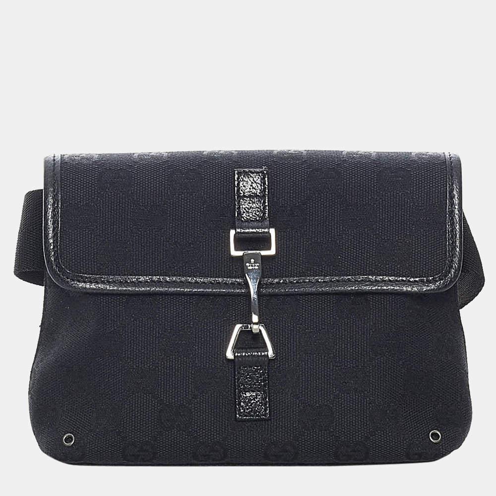 商品[二手商品] Gucci|Gucci Black GG Canvas Jackie Belt Bag,价格¥4268,第1张图片