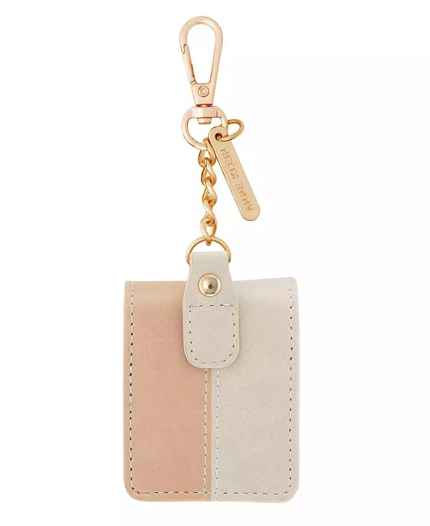 商品Anne Klein|Women's Blush Pink and Beige Faux Leather Case with Spring Clip designed for AirPods®,价格¥259,第3张图片详细描述