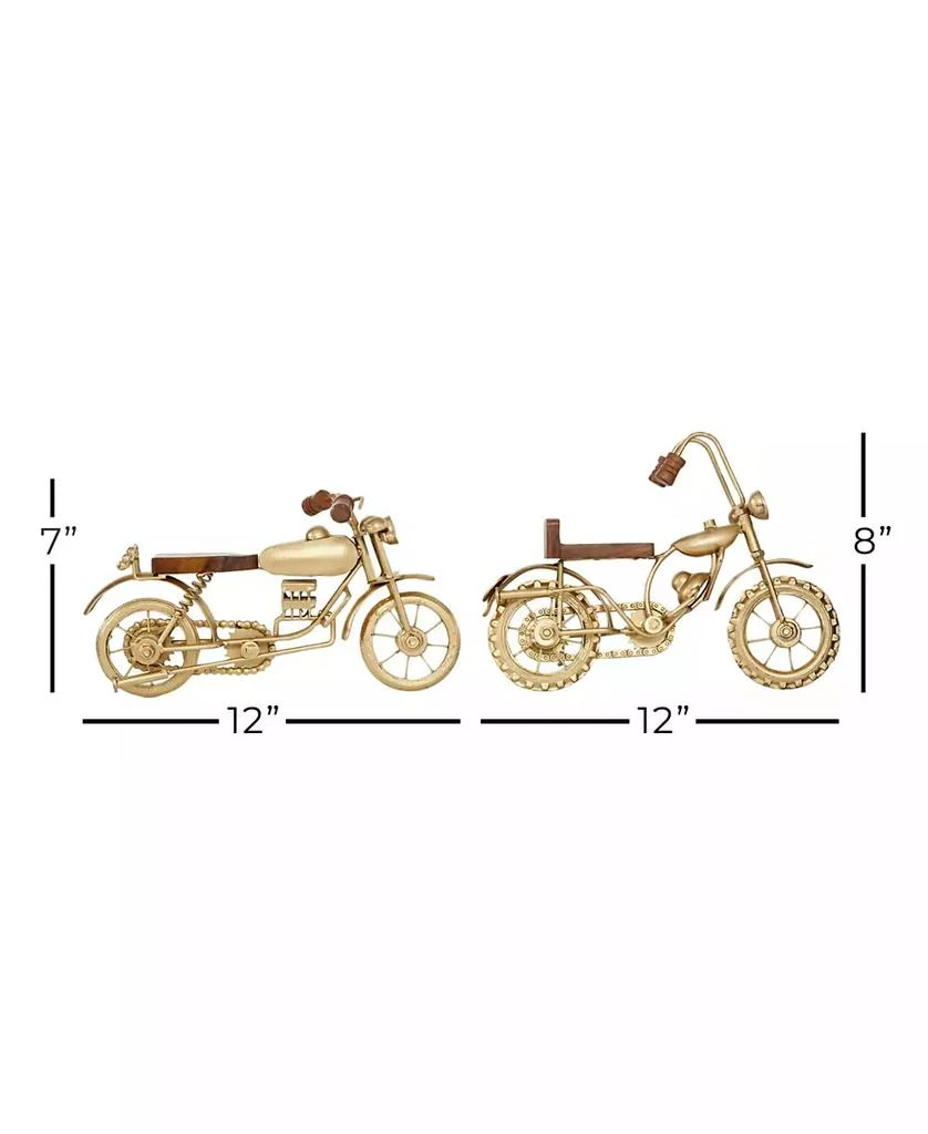 商品Rosemary Lane|Metal Contemporary Motorcycle Sculpture, Set of 2,价格¥666,第2张图片详细描述