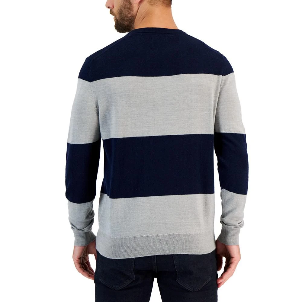 商品Club Room|Men's Merino Wide Striped Long Sleeve Crewneck Sweater, Created for Macy's,价格¥142,第2张图片详细描述