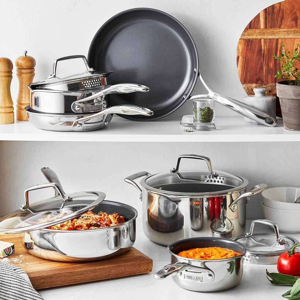 商品ZWILLING|Energy Plus 10-pc Stainless Steel Ceramic Nonstick Cookware Set,价格¥3265,第3张图片详细描述