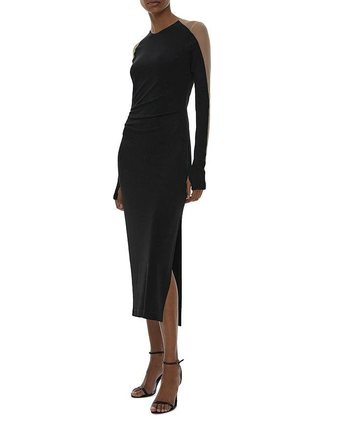 商品Helmut Lang|Sheer Combo Sleeve Midi Dress,价格¥941,第5张图片详细描述