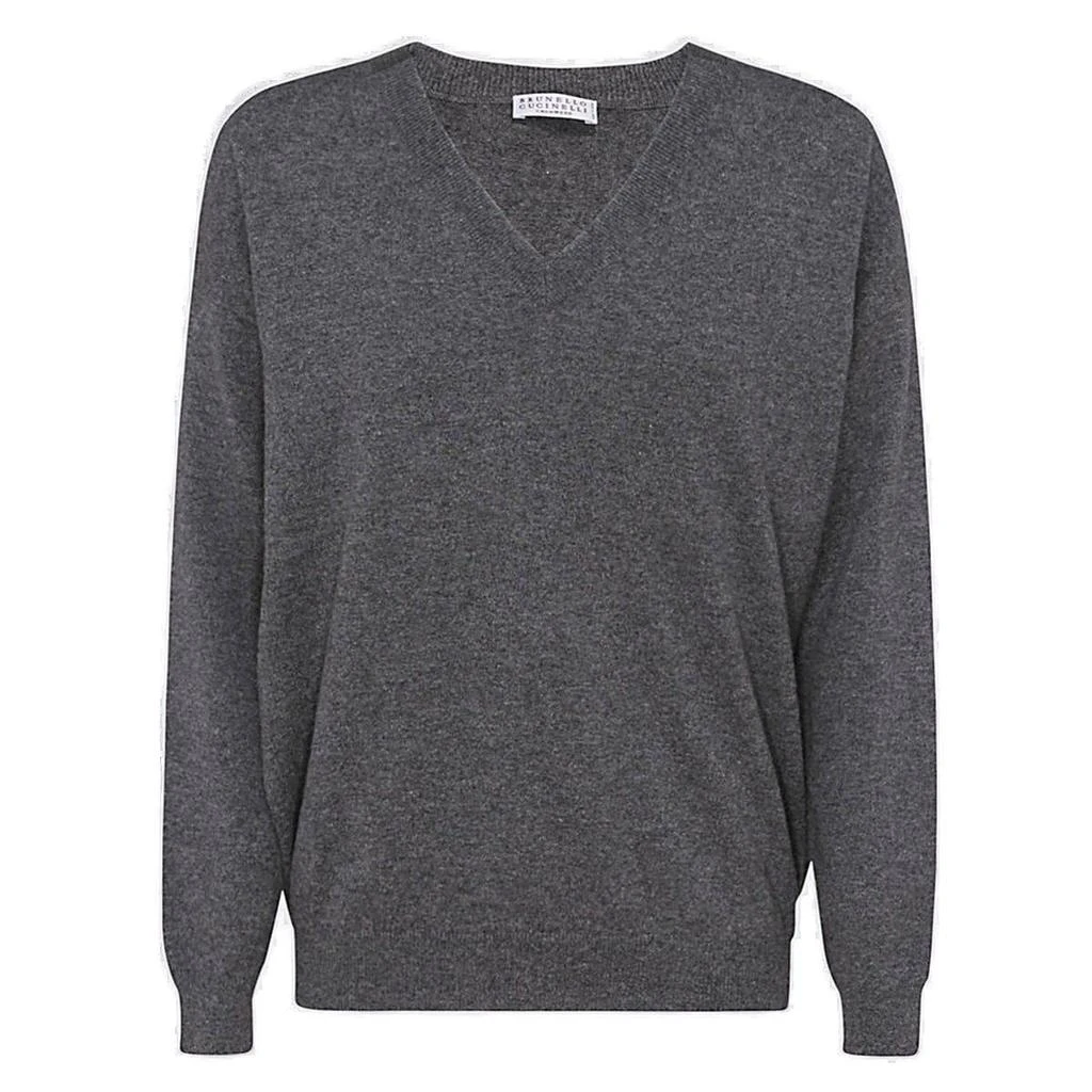 商品Brunello Cucinelli|Brunello Cucinelli V-Neck Knitted Sweater,价格¥18708,第1张图片