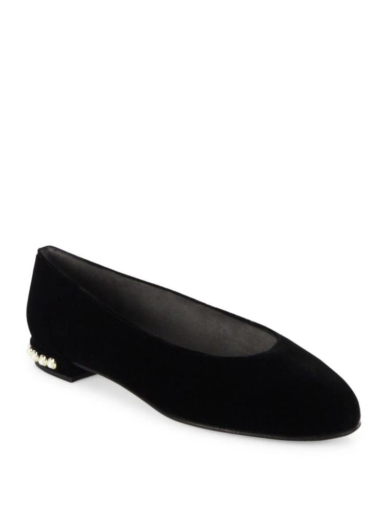 商品Stuart Weitzman|Chicpearl Velvet Ballet Flats,价格¥1194,第1张图片