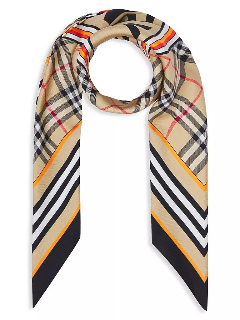 商品Burberry|Heritage Stripe Border Silk Twilly,价格¥2575,第1张图片