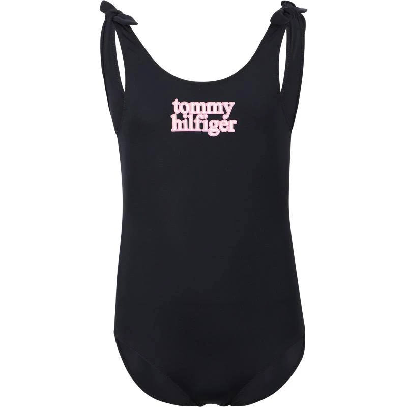 商品Tommy Hilfiger|Contrasting monogram one piece swimsuit in black,价格¥337,第1张图片