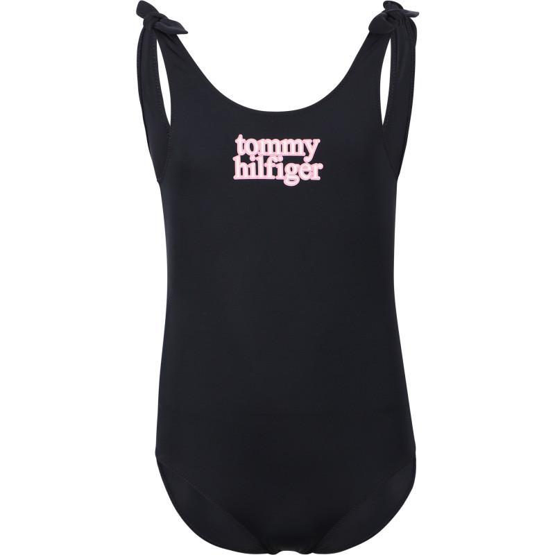 商品Tommy Hilfiger|Contrasting monogram one piece swimsuit in black,价格¥323,第1张图片