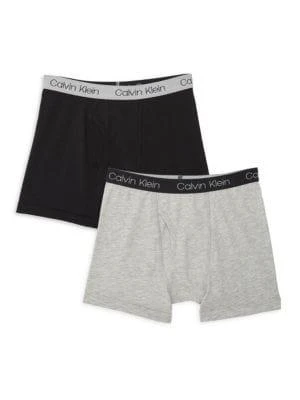 商品Calvin Klein|Boy's 2-Piece Logo Stretch-Cotton Boxer Briefs,价格¥98,第1张图片