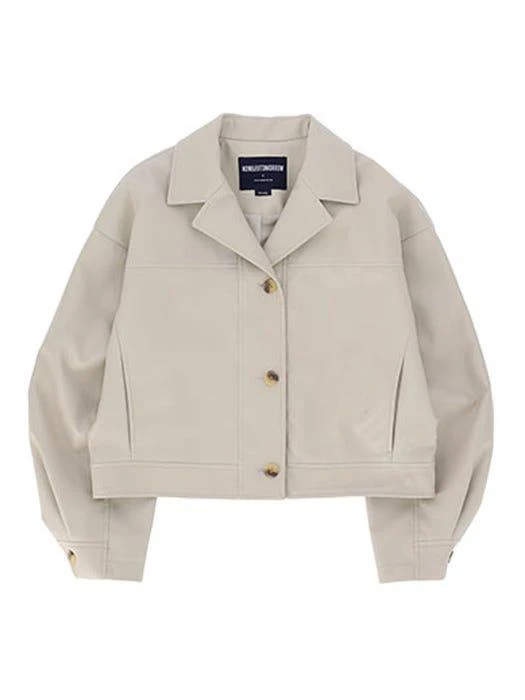 商品NOWANDTOMORROW|W Leather Cropped Jacket,价格¥854,第2张图片详细描述