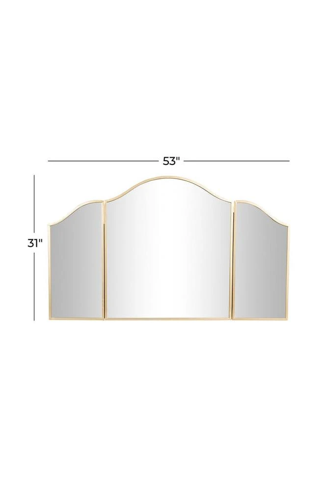 商品WILLOW ROW|Goldtone Metal Arched Wall Mirror with Folding Sides,价格¥923,第5张图片详细描述
