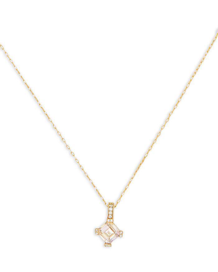 商品Kate Spade|Dazzle Cubic Zirconia Pendant Necklace in Gold Tone, 16"-19",价格¥416,第1张图片