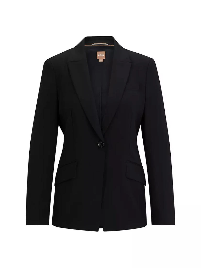 商品Hugo Boss|Regular-Fit Jacket In Virgin Wool With Slit Cuffs,价格¥4378,第1张图片