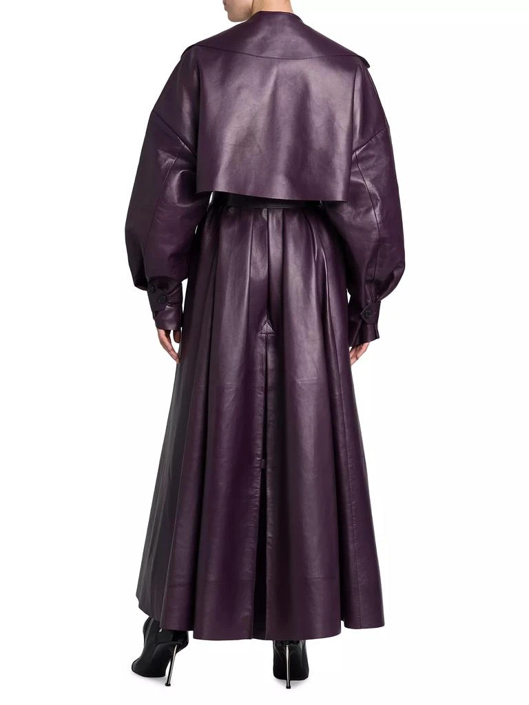 商品Alexander McQueen|Belted Leather Trench Coat,价格¥32820,第5张图片详细描述