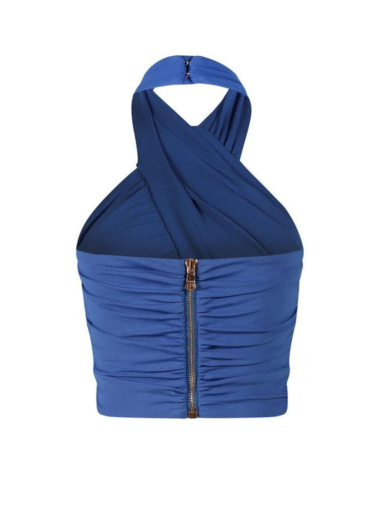 商品Balmain|Balmain Halter Nack Draped Jersey Cropped Top,价格¥4298,第2张图片详细描述