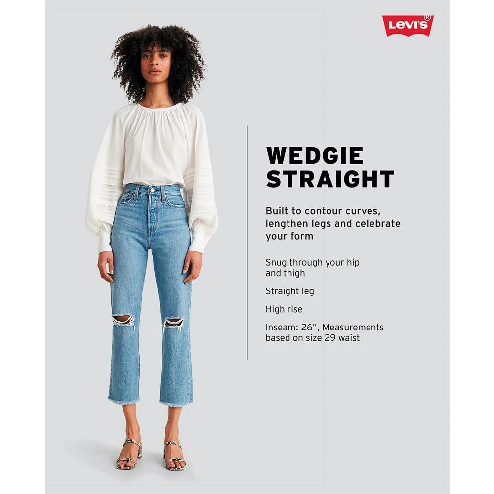 商品Levi's|Women's Wedgie Straight-Leg High Rise Cropped Jeans,价格¥351,第4张图片详细描述