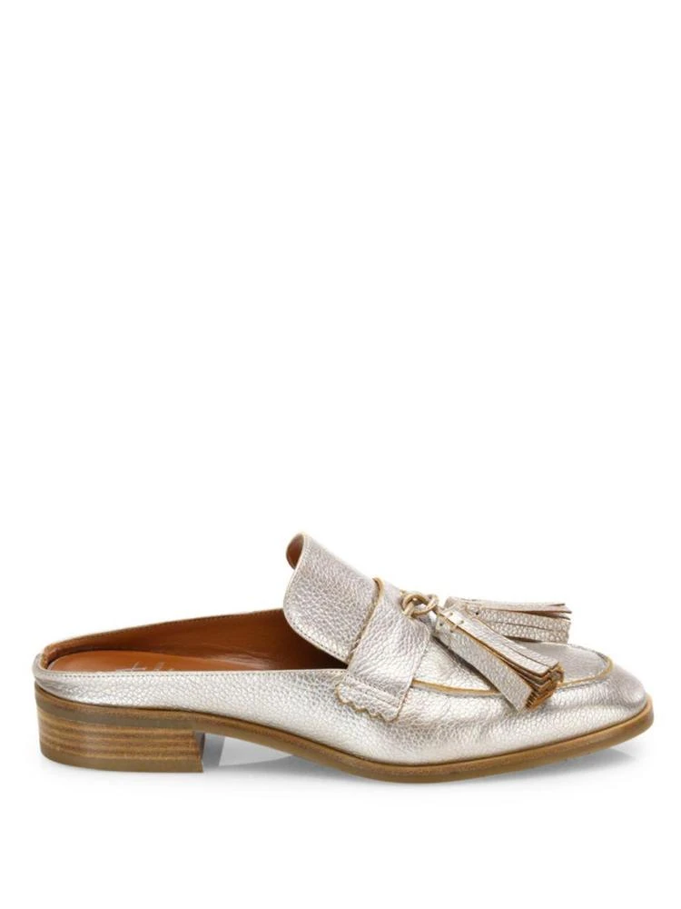 商品Aquatalia|Stella Metallic Leather Flat Mules,价格¥1186,第5张图片详细描述