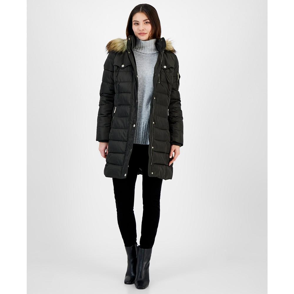 商品Michael Kors|Women's Faux-Fur-Trim Hooded Puffer Coat, Created for Macy's,价格¥971,第1张图片