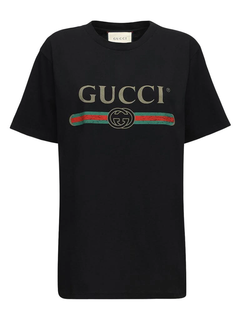 商品Gucci|Vintage Logo Cotton Jersey T-shirt,价格¥4542,第1张图片