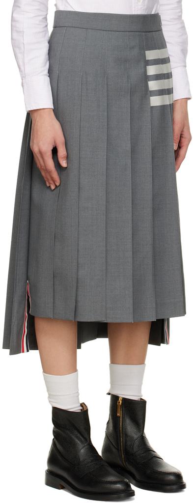 Grey 4-Bar Midi Skirt商品第2张图片规格展示