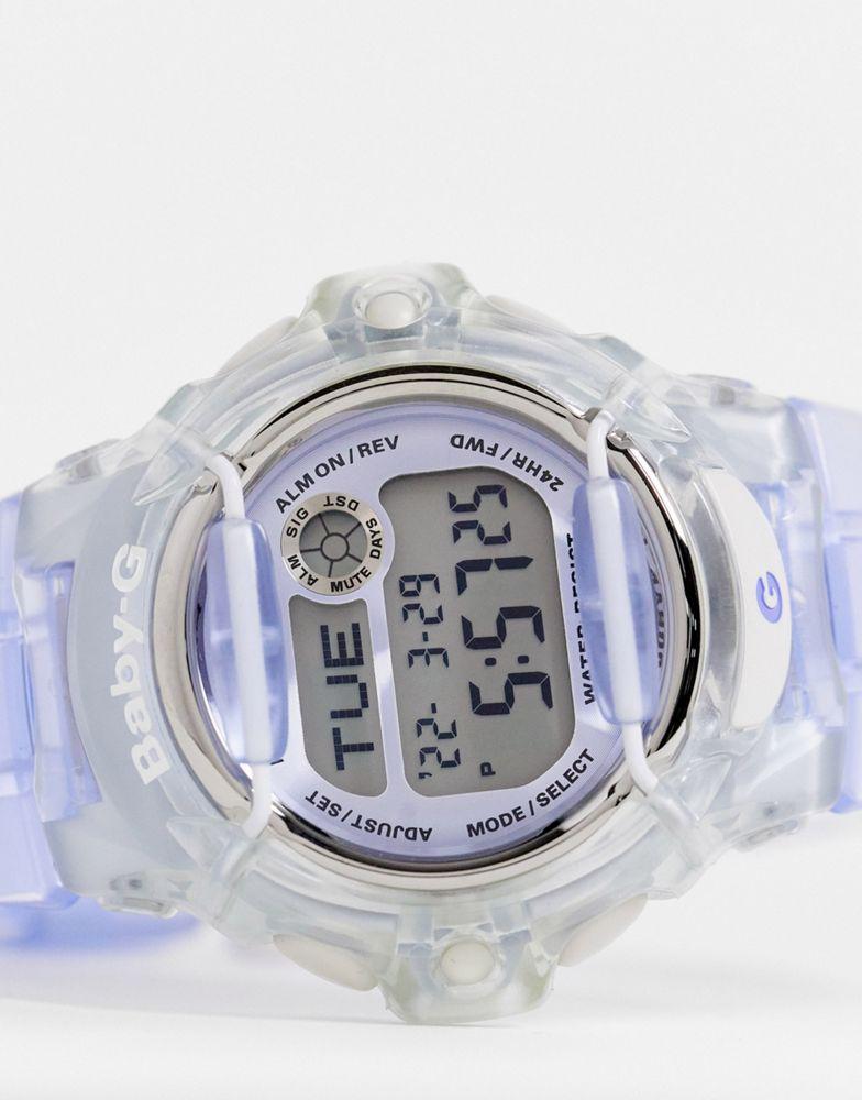 Casio Baby-G womens silicone watch in transparent blue商品第4张图片规格展示
