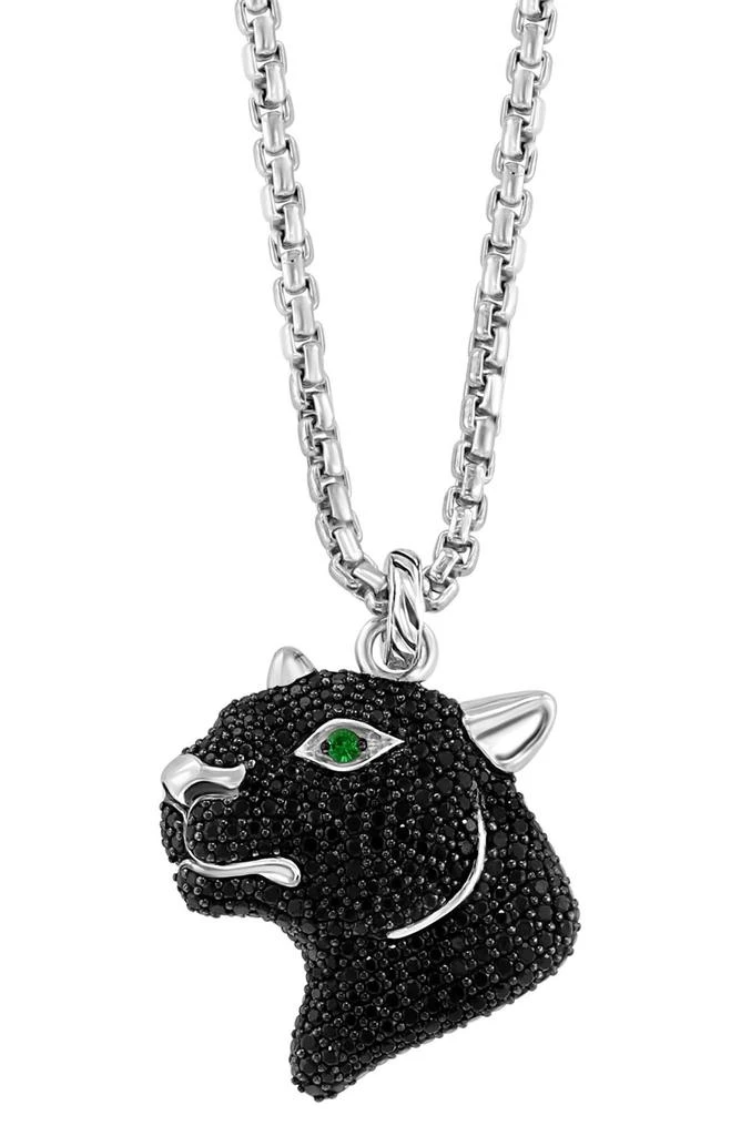 商品Effy|Sterling Silver Black Spinel Panther Pendant Necklace,价格¥2985,第1张图片