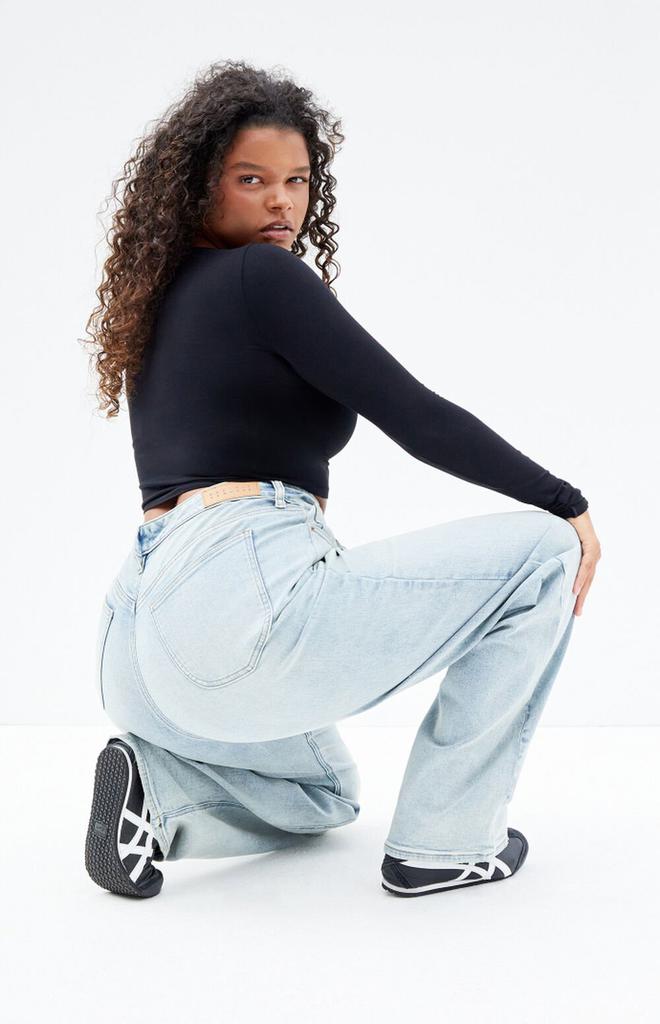 PacSun '90s Boyfriend Jeans Stretch Curve Light Indigo