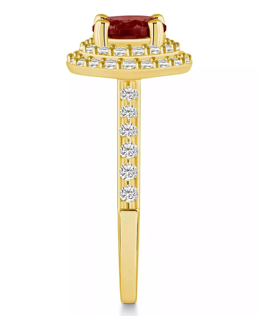 商品Macy's|Garnet and Diamond Accent Halo Ring in 14K Yellow Gold,价格¥36114,第4张图片详细描述