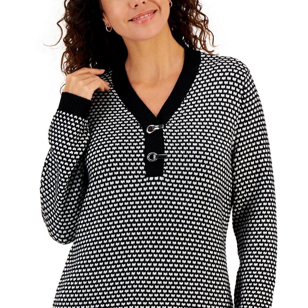 商品Karen Scott|Women's Textured Henley Top, Created for Macy's,价格¥132,第5张图片详细描述
