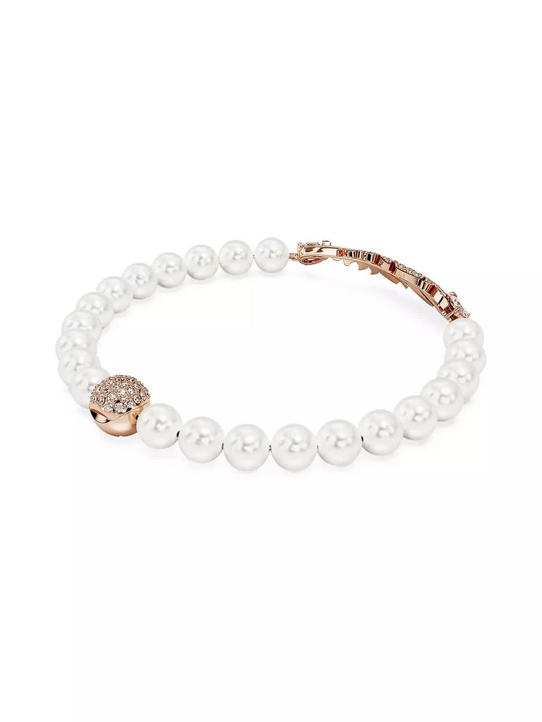 商品Swarovski|Nice Rose-Goldtone, Imitation Pearl & Swarovski Crystal Feather Charm Bracelet,价格¥1342,第4张图片详细描述