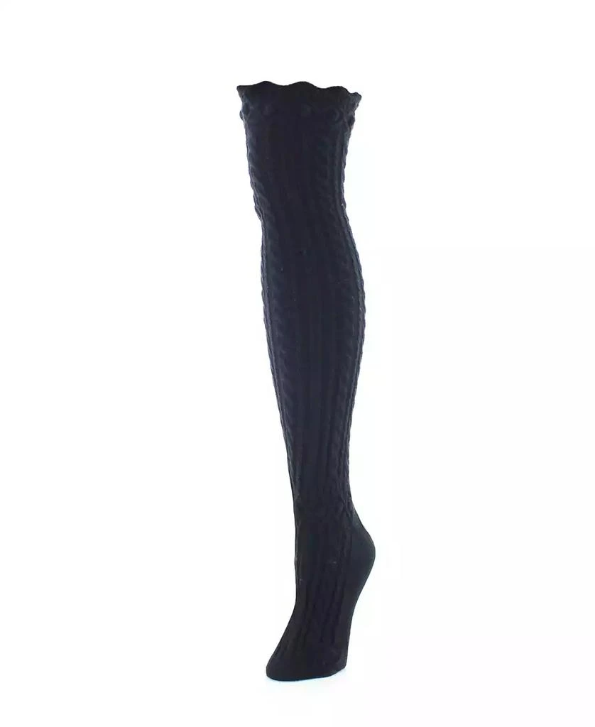 商品Memoi|Women's Dotty Diamond Chunky Knit Over-The-Knee Warm Socks,价格¥180,第1张图片