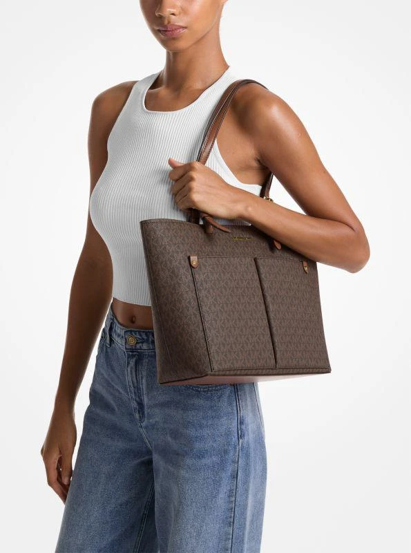 商品Michael Kors|Jet Set Medium Logo Pocket Tote Bag,价格¥811,第3张图片详细描述