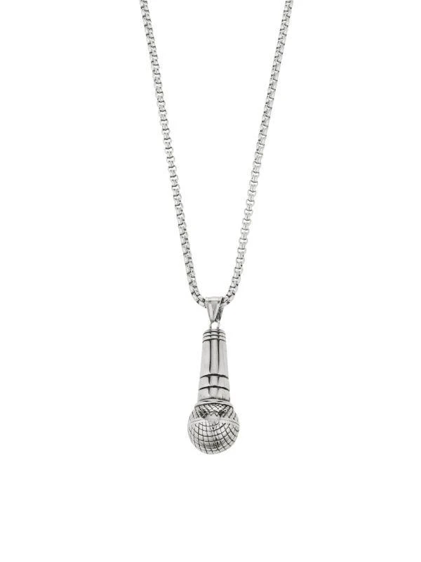 商品Eye Candy LA|Titanium Freddie Mic Pendant Necklace,价格¥282,第1张图片