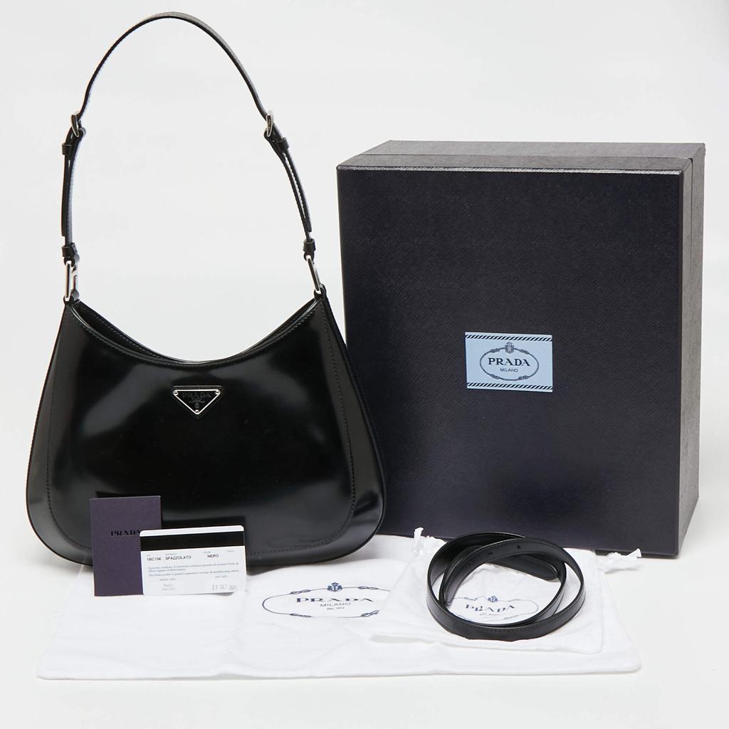 Prada Black Patent Leather Cleo Shoulder Bag商品第9张图片规格展示