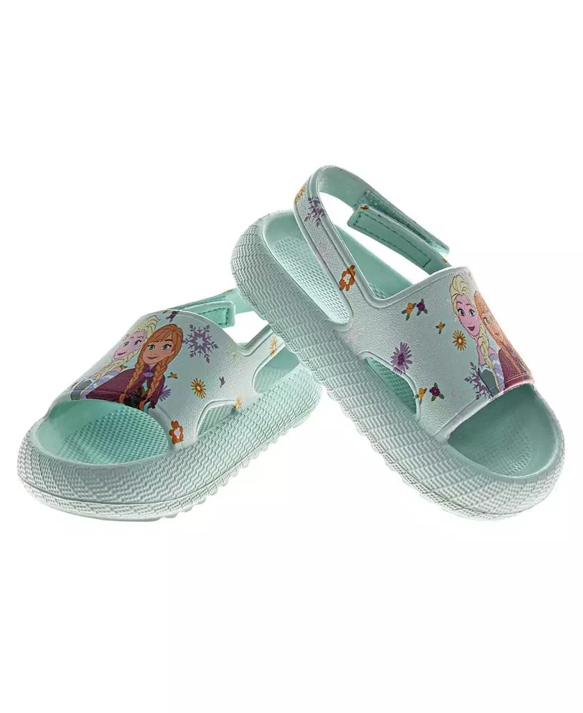 Toddler Girls Frozen Anna and Elsa Hook and Loop Backstrap Slides 商品