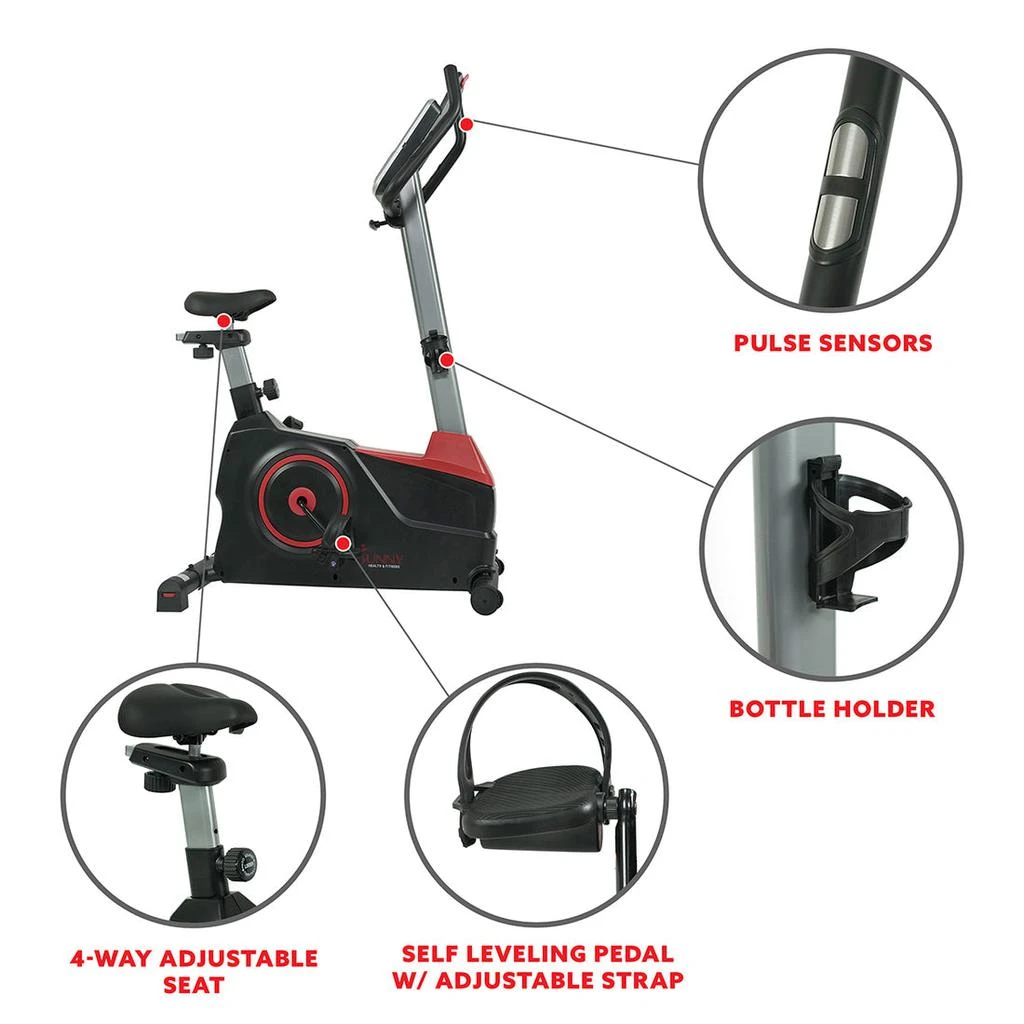 商品Sunny Health & Fitness|Sunny Health & Fitness Evo-Fit Stationary Upright Bike with 24 Level Electro-Magnetic Resistance,价格¥3573,第4张图片详细描述