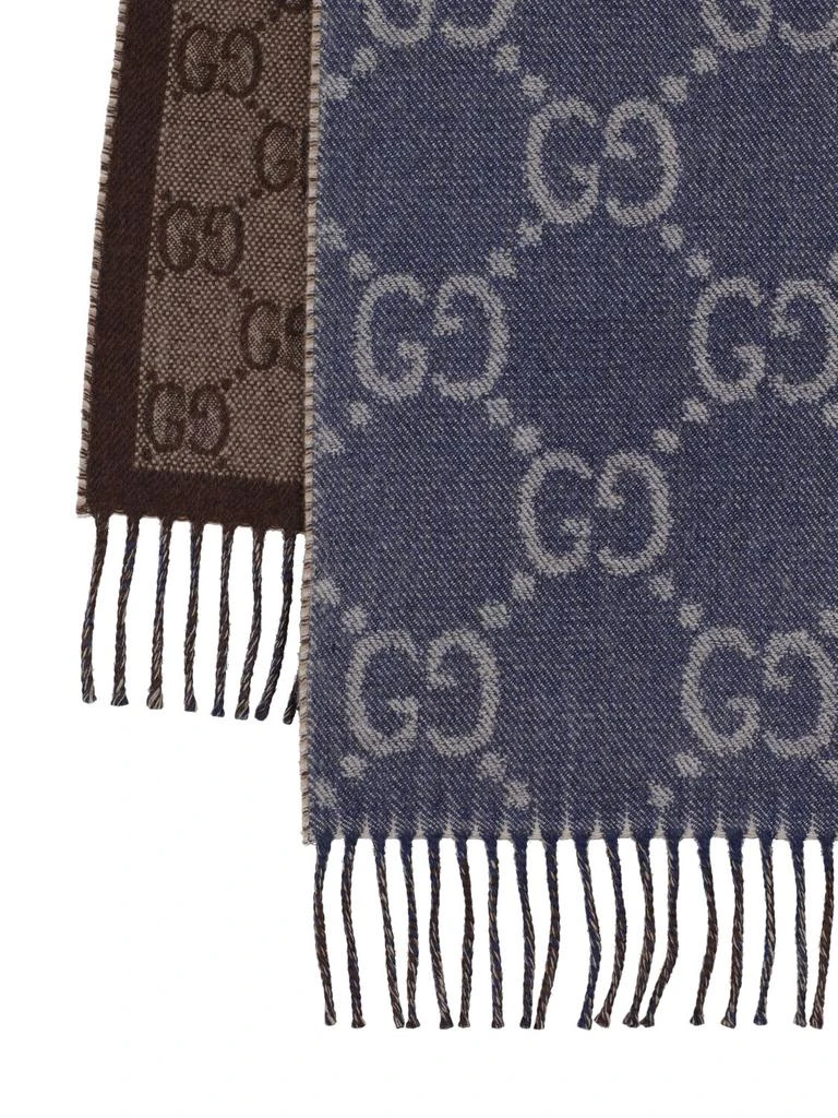 商品Gucci|Gg Jacquard Wool Knit Scarf W/tassels,价格¥3788,第2张图片详细描述