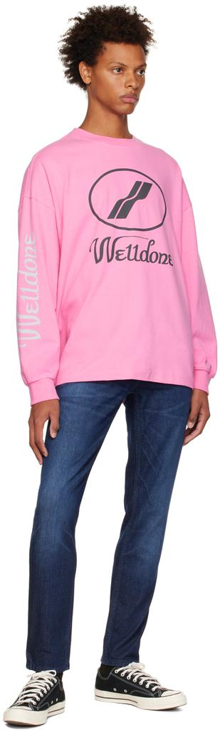 Pink Print Long Sleeve T-Shirt商品第4张图片规格展示