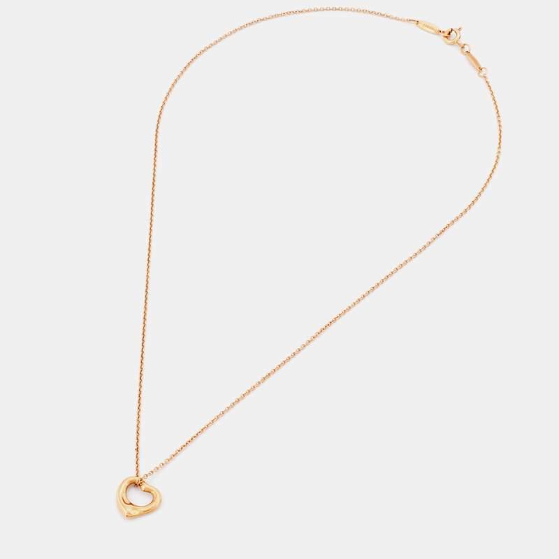 商品[二手商品] Tiffany & Co.|Tiffany and Co. Elsa Peretti Open Heart 18k Rose Gold Pendant Necklace,价格¥6405,第5张图片详细描述