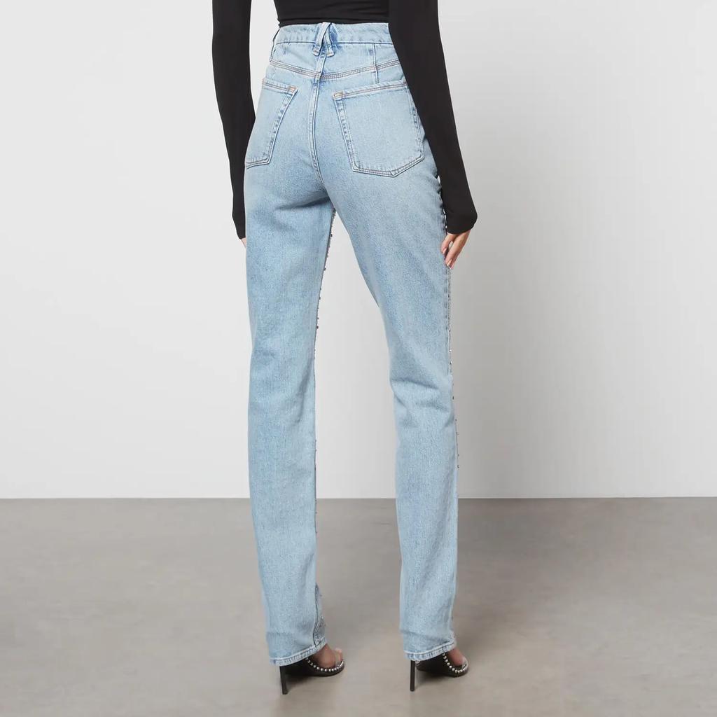 商品Good American|Good American Good Icon Crystal-Embellished Straight-Leg Denim Jeans,价格¥1792,第4张图片详细描述