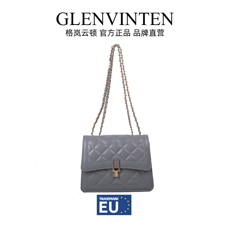 商品[国内直发] GLENVINTEN|格岚云顿菱格链条包冬季新款时尚复古小方包女式单肩斜跨包批发,价格¥131,第1张图片