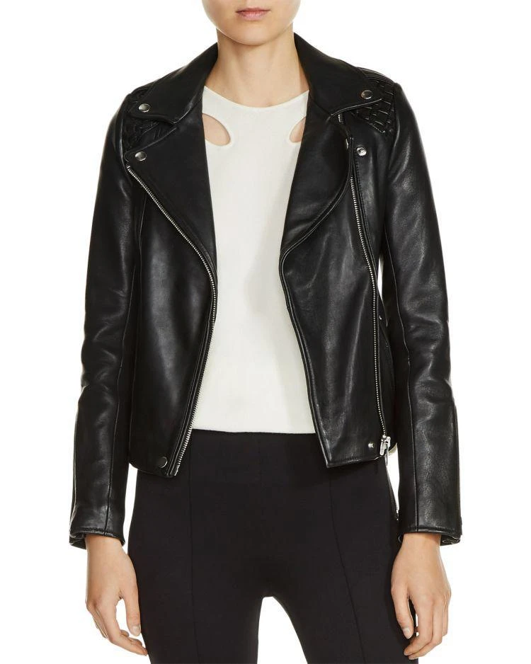 商品Maje|Madone Leather Biker Jacket,价格¥4053,第1张图片