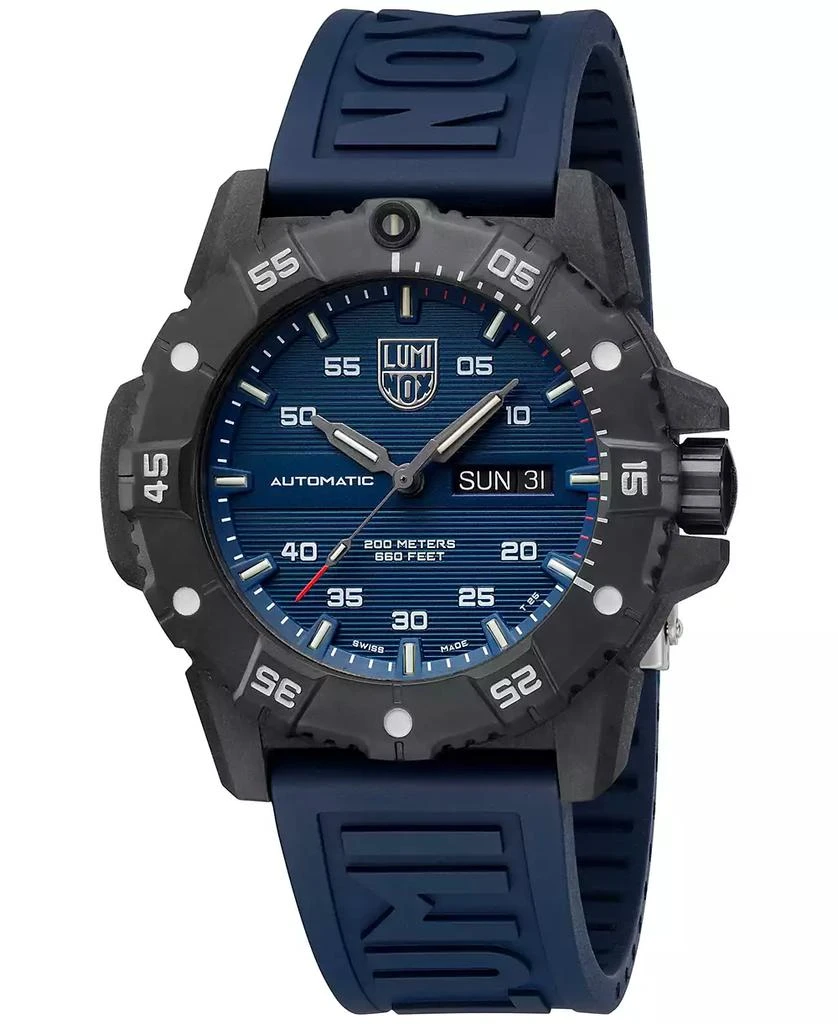 商品Luminox|Men's Swiss Automatic Master Carbon Seal Blue Rubber Strap Watch 45mm,价格¥9698,第2张图片详细描述