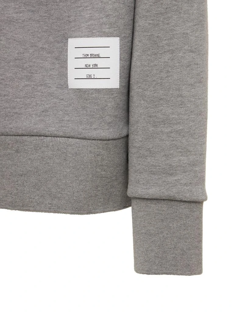 商品Thom Browne|Cotton Jersey Sweatshirt W/ Knit Stripe,价格¥2744,第4张图片详细描述