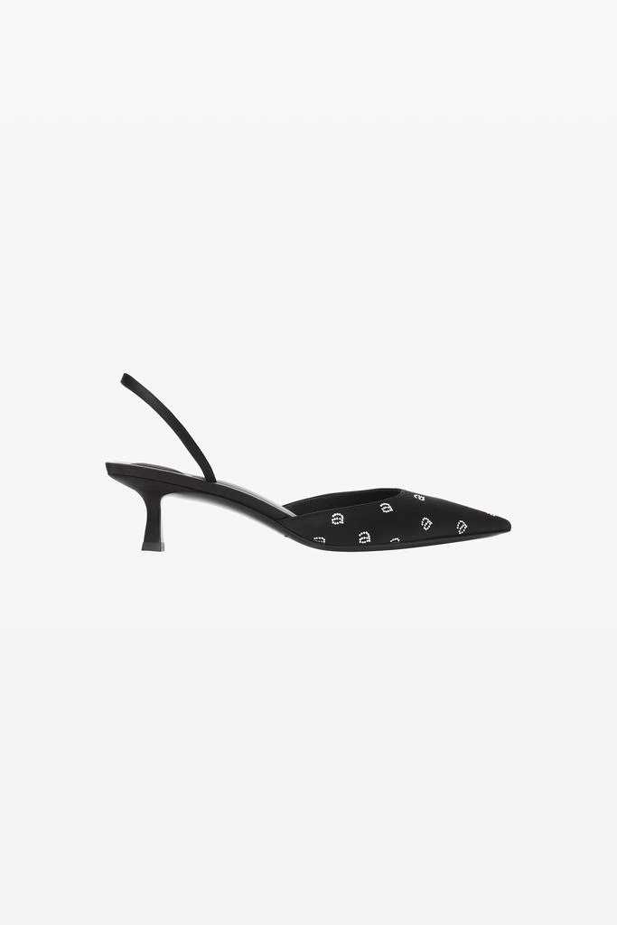 商品Alexander Wang|DELPHINE 65 SLINGBACK IN CRYSTAL SATIN,价格¥2435,第1张图片