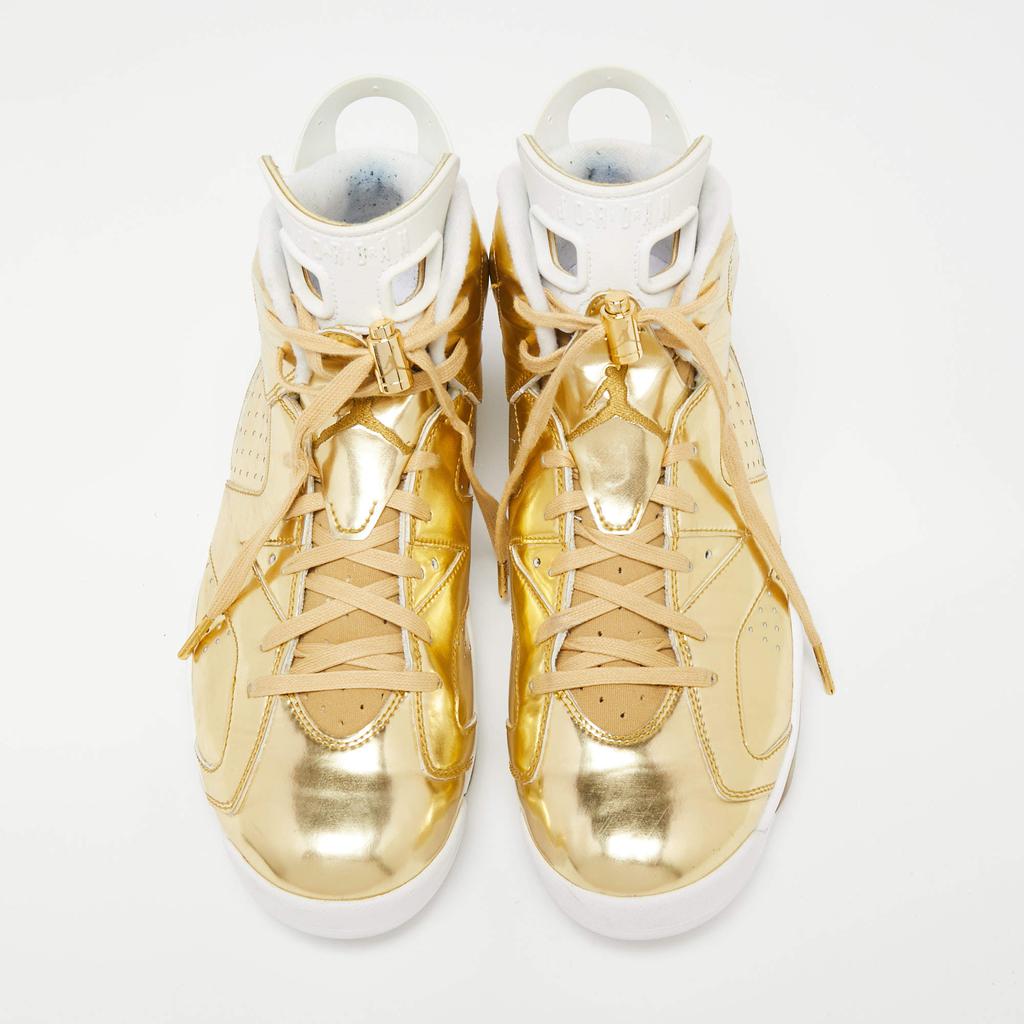 Air Jordans Gold Leather Retro 6 Pinnacle High Top Sneakers Size 45商品第3张图片规格展示