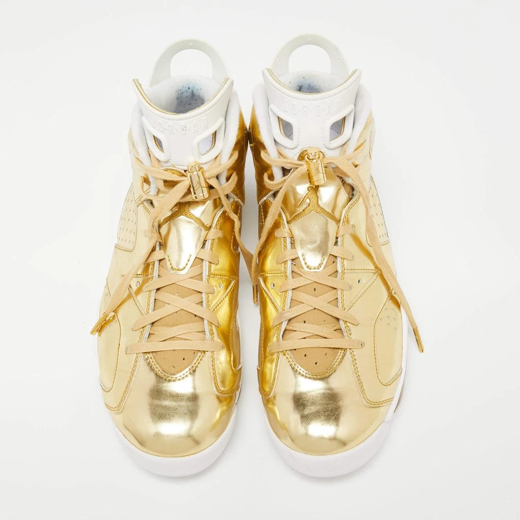 商品[二手商品] Jordan|Air Jordans Gold Leather Retro 6 Pinnacle High Top Sneakers Size 45,价格¥1117,第3张图片详细描述