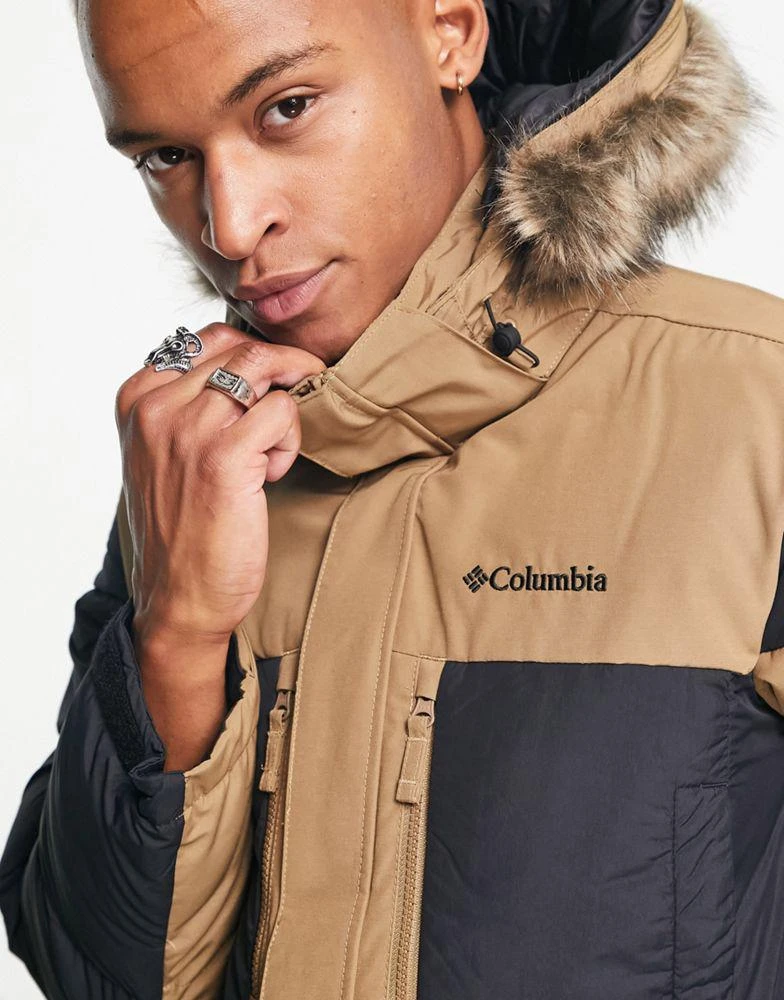 商品Columbia|Columbia Marquam Peak Fusion insulated parka coat in brown and black,价格¥1399,第4张图片详细描述