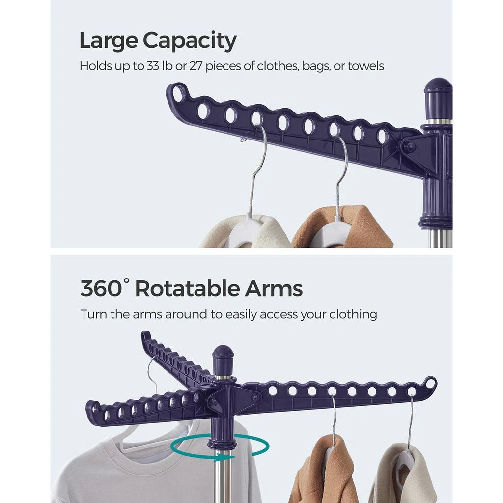 商品BreeBe|59-Inch High Folding Clothes Drying Rack,价格¥526,第3张图片详细描述